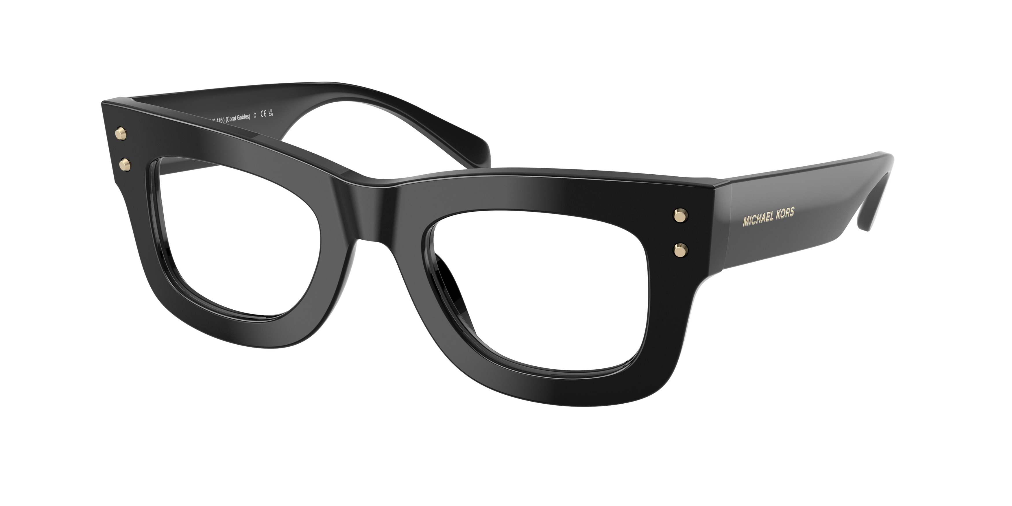 Michael Kors Damen MK4160 Coral Gables 3005 Optische Fassungen Acetat Schwarz Transparent Quadratisch Normal-image